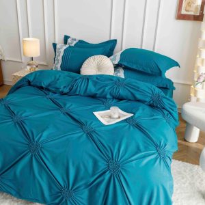 Lenjerie de pat bumbac finet brodat - 6 piese | 0408-J