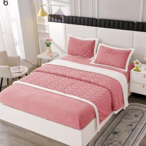 Lenjerie de pat cu blăniță croșetată cu elastic | 0219-SE