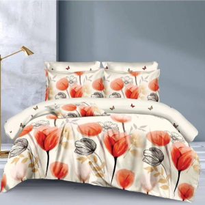 Lenjerie de pat bumbac finet cu elastic - 6 piese | 0073-A