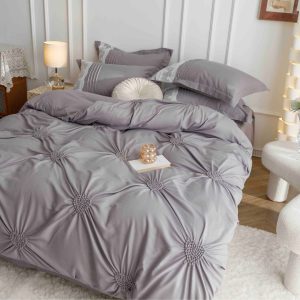 Lenjerie de pat bumbac finet brodat - 6 piese | 0403-J