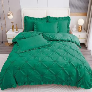 Lenjerie de pat bumbac finet brodat cu volanase - 4 piese | 0289-CA