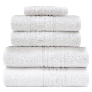 Set de 5 prosoape greek border-alb