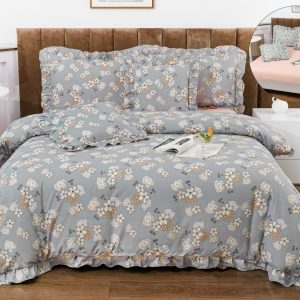 Lenjerie de pat bumbac finet cu volanas - 6 piese | 1022-CM