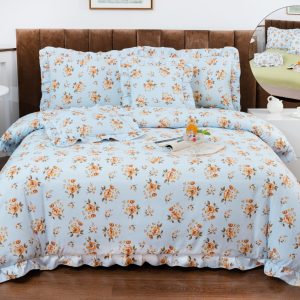 Lenjerie de pat bumbac finet cu volanas - 6 piese | 1025-CM