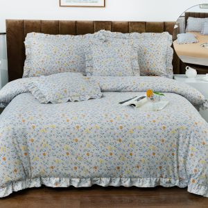 Lenjerie de pat bumbac finet cu volanas - 6 piese | 1027-CM