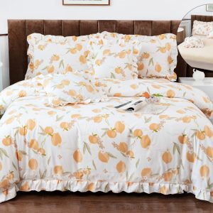 Lenjerie de pat bumbac finet cu volanas - 6 piese | 1028-CM