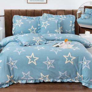 Lenjerie de pat bumbac finet cu volanas - 6 piese | 1029-CM