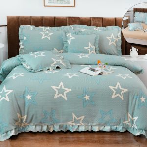 Lenjerie de pat bumbac finet cu volanas - 6 piese | 1031-CM