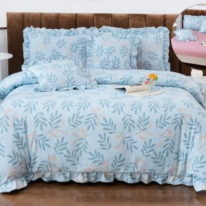 Lenjerie de pat bumbac finet cu volanas - 6 piese | 1032-CM