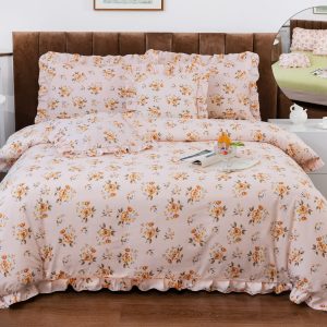 Lenjerie de pat bumbac finet cu volanas - 6 piese | 1034-CM