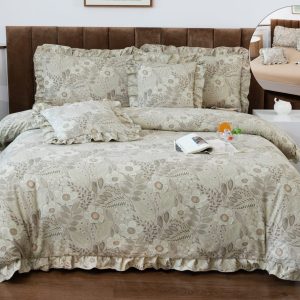 Lenjerie de pat bumbac finet cu volanas - 6 piese | 1035-CM