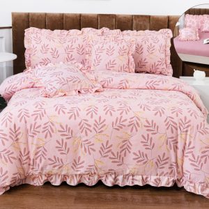 Lenjerie de pat bumbac finet cu volanas - 6 piese | 1039-CM