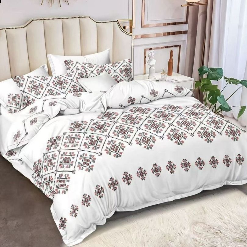 Lenjerie de Pat Bumbac Finet - 6 Piese | Confort si Eleganta pentru Somnul Tau | COD 0343-CF