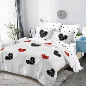 Lenjerie de pat bumbac finet cu elastic – 6 piese | Confort si fixare perfecta | COD 0007-CA