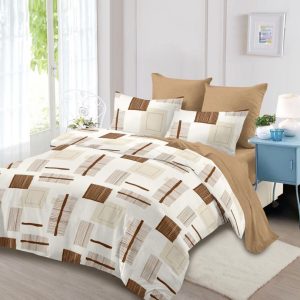 Lenjerie de pat bumbac finet cu elastic – 6 piese | Confort si fixare perfecta | COD 0012-CA