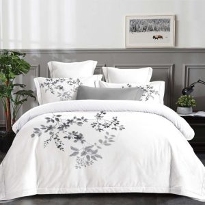 Lenjerie de pat bumbac imprimat cu elastic – 4 piese | COD 0031-PR