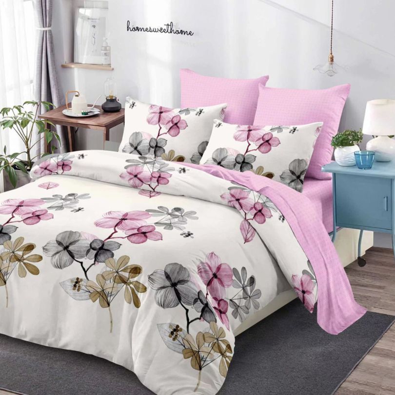 Lenjerie de Pat Bumbac Finet - 6 Piese | Confort ai Eleganta in Dormitorul Tau | COD 0111-CA