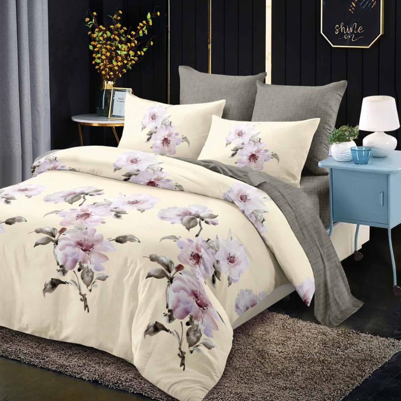 Lenjerie de Pat Bumbac Finet - 6 Piese | Confort ai Eleganta in Dormitorul Tau | COD 0136-CA