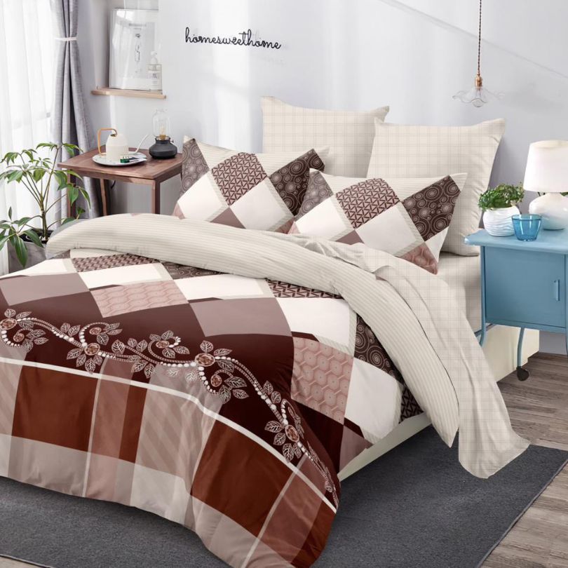 Lenjerie de Pat Bumbac Finet - 6 Piese | Confort ai Eleganta in Dormitorul Tau | COD 0138-CA