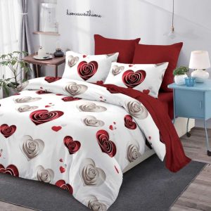 Lenjerie de Pat Bumbac Finet - 6 Piese | Confort ai Eleganta in Dormitorul Tau | COD 0168-CA