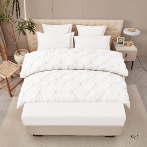 Lenjerie de Pat Deluxe cu Pliuri – Set 6 Piese, Eleganta si Confort Premium | 0180-CA