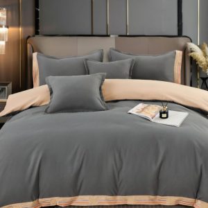 Lenjerie de pat din bumbac cu broderie – 6 piese | Eleganta si confort pentru dormitorul tau | COD 0523-CF