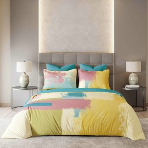 Lenjerie de Pat din Bumbac Finet cu Elastic – 6 Piese | Confort Premium si Fixare Perfecta | COD 0063-PR