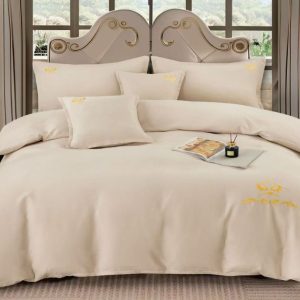Lenjerie de Pat 6 Piese din Bumbac Neted cu Broderie – Eleganta si Confort Desavarsit | COD 0463-CF