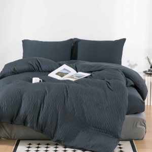 Lenjerie de Pat din Bumbac Tricotat cu Elastic – Set 4 Piese | COD 0104-PR