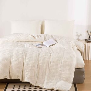 Lenjerie de Pat din Bumbac Tricotat cu Elastic – Set 4 Piese | COD 0100-PR