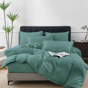 Lenjerie de Pat din Bumbac Tricotat cu Elastic – Set 4 Piese | COD 0094-PR