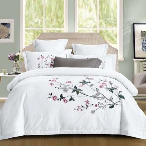 Lenjerie de pat bumbac imprimat cu elastic – 4 piese | COD 0017-PR