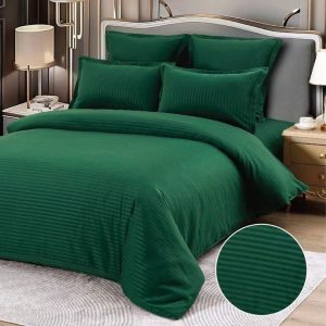 Lenjerie de pat damasc pentru o persoana - 4 piese | Eleganta si confort pentru fiecare noapte! | COD 0399-CF