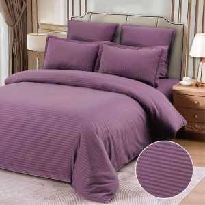 Lenjerie de pat damasc pentru o persoana - 4 piese | Eleganta si confort pentru fiecare noapte! | COD 0401-CF