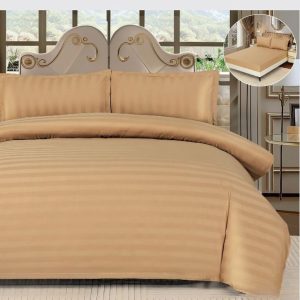 Lenjerie Damasc cu Elastic 4 Piese | Confort si Eleganta pentru Dormitorul Tau | COD 0406-CF