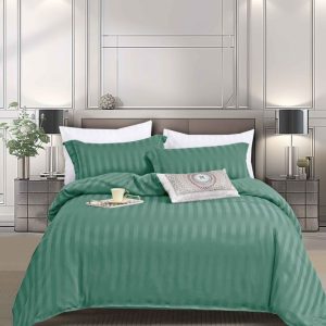 Lenjerie de pat damasc cu elastic pentru o persoană – Set 4 piese | COD 0327-PR