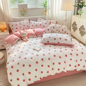 Lenjerie de Pat Finet Creponat – O Persoana, 4 Piese – Confort si Eleganta in Fiecare Noapte | COD 0297-PR