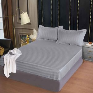 Husa de Pat Damasc cu Elastic - 3 Piese pentru un Somn Confortabil | COD 0311-PR