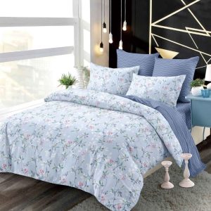 Lenjerie de pat bumbac finet cu elastic – 6 piese premium | COD 0237-PR