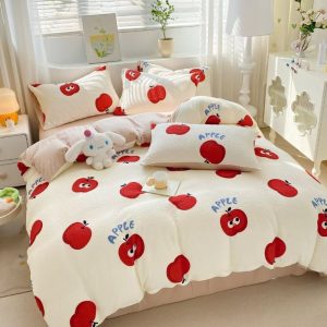 Lenjerie de Pat Finet Creponat – O Persoana, 4 Piese – Confort si Eleganta in Fiecare Noapte | COD 0293-PR