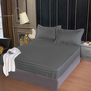 Husa de Pat Damasc cu Elastic - 3 Piese pentru un Somn Confortabil | COD 0310-PR
