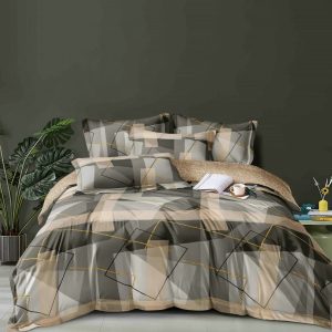 Lenjerie de Pat Finet cu Elastic, 1 Persoana – Set 4 Piese Confortabil si Modern | COD 0270-PR