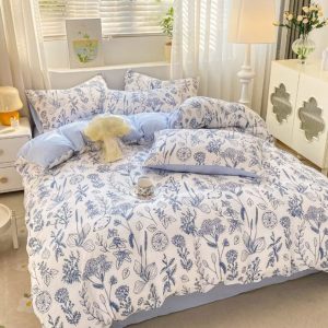 Lenjerie de Pat Finet Creponat – O Persoana, 4 Piese – Confort si Eleganta in Fiecare Noapte | COD 0289-PR