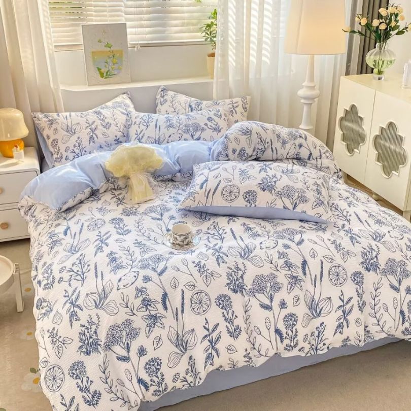 Lenjerie de Pat Finet Creponat – O Persoana, 4 Piese – Confort si Eleganta in Fiecare Noapte | COD 0289-PR