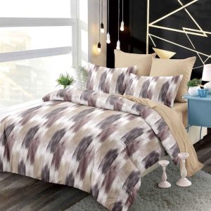 Lenjerie de pat bumbac finet cu elastic – 6 piese premium | COD 0232-PR