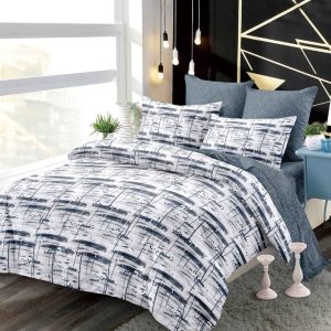 Lenjerie de pat bumbac finet cu elastic – 6 piese premium | COD 0247-PR