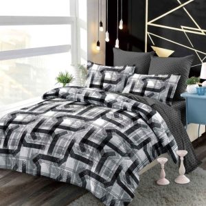 Lenjerie de pat bumbac finet cu elastic – 6 piese premium | COD 0227-PR