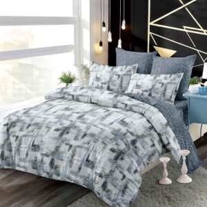 Lenjerie de pat bumbac finet cu elastic – 6 piese premium | COD 0218-PR