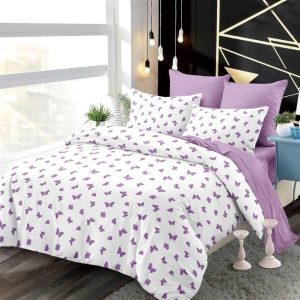 Lenjerie de pat bumbac finet cu elastic – 6 piese premium | COD 0215-PR