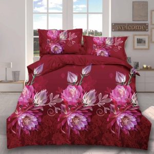 Lenjerie de pat din bumbac satinat 3D, 4 piese – Eleganta si confort pentru dormitorul tau | COD 0169-SI